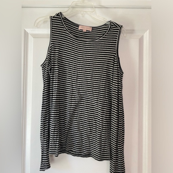 Philosophy long Sleeve Cold Shoulder Stripe Tee - Picture 1 of 5